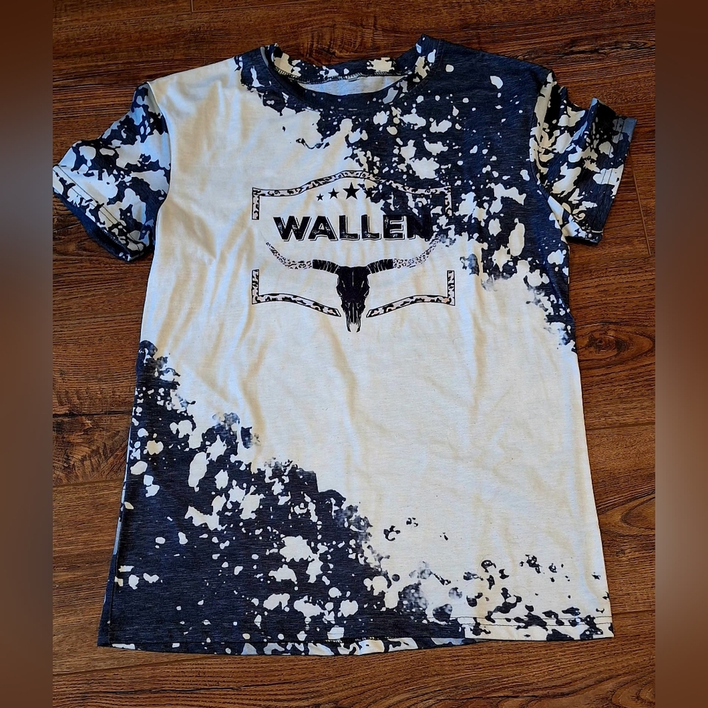 Morgan Wallen Black & White Splatter Shirt ☆SIZE SMALL☆